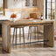 63" Bar Table, Rectangular Counter Height Pub Table with Metal Footrest