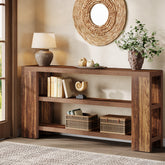 70.9" Console Table, Wooden 3-Tier Sofa Foyer Table 3