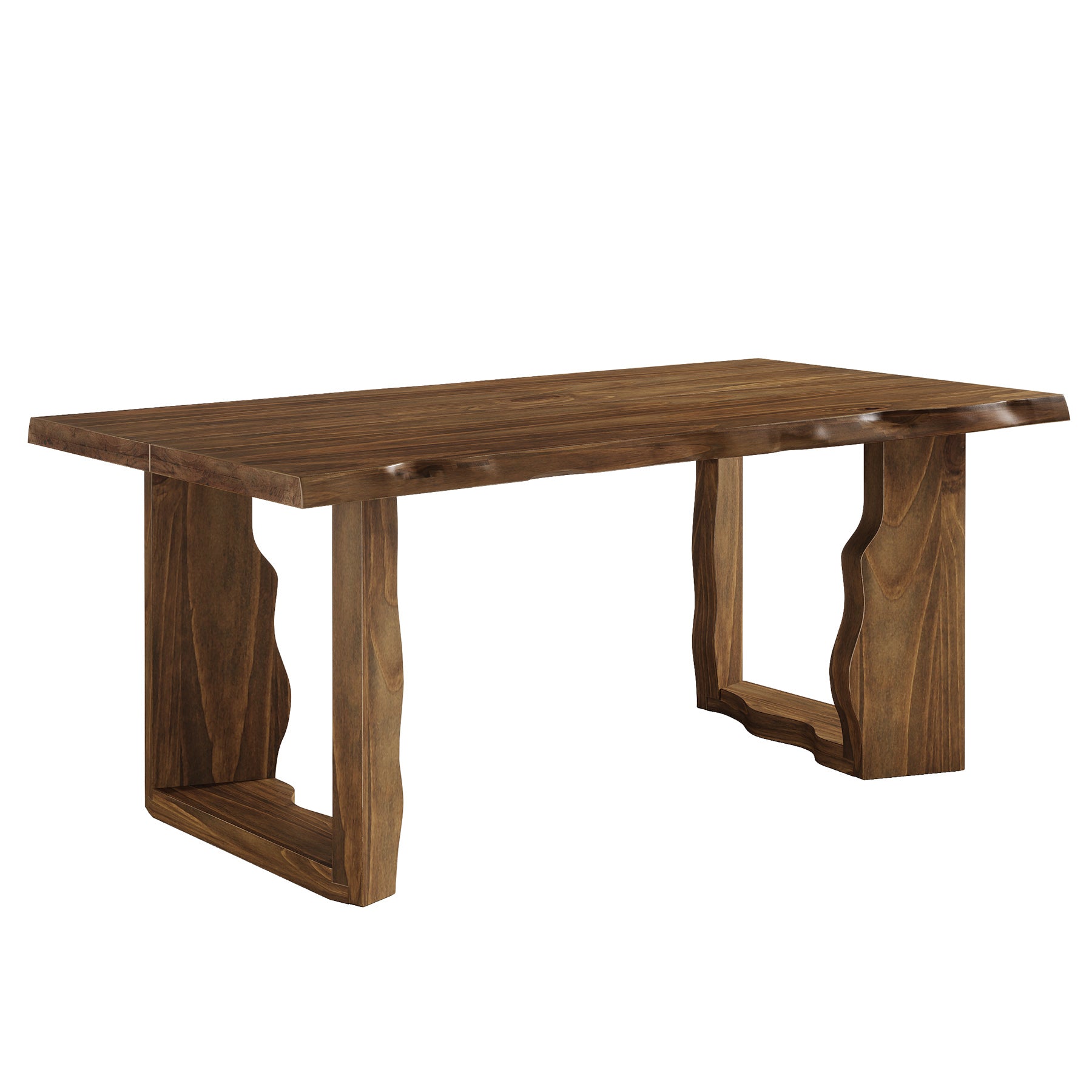 63" Solid Wood Live Edge Executive Desk, Rustic Farmhouse Computer Desk for Home Office or Studio Workspace