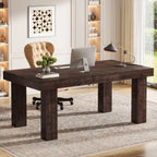 63" Executive Desk, Solid Wood Home Office Computer Desk with Sturdy Wooden Legs