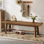55" Solid Wood Bench, Farmhouse Long Bench Seat for Entryway