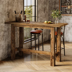 63" Bar Table, Wood Bar Height Pub Table Home Bar Unit