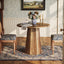 31.5" Round Dining Table for 4, Small Kitchen Table with Octagonal Base for Dining Room