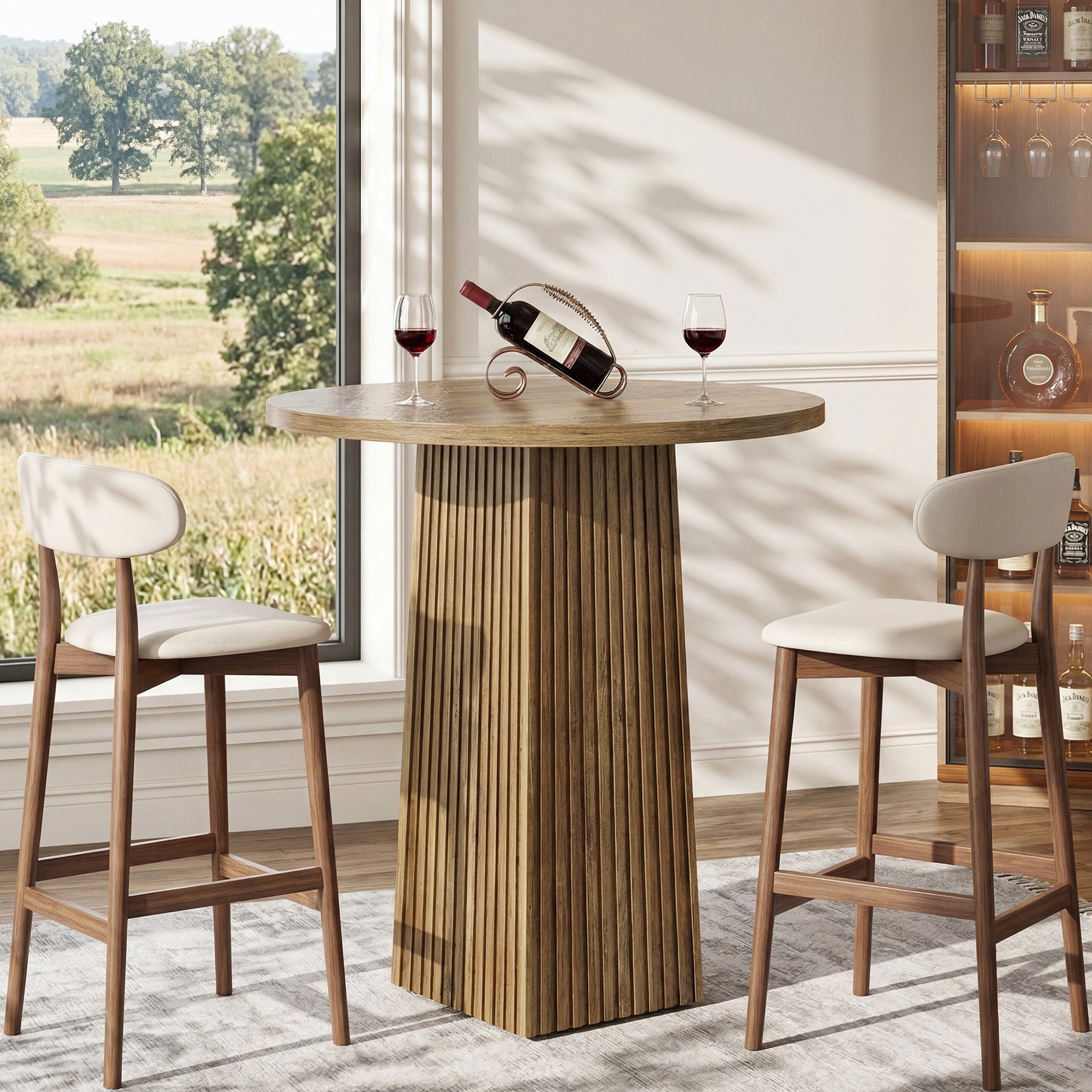 Round Bar Table,  31.5" Pub Table Dining Table for Dining Room, Kitchen