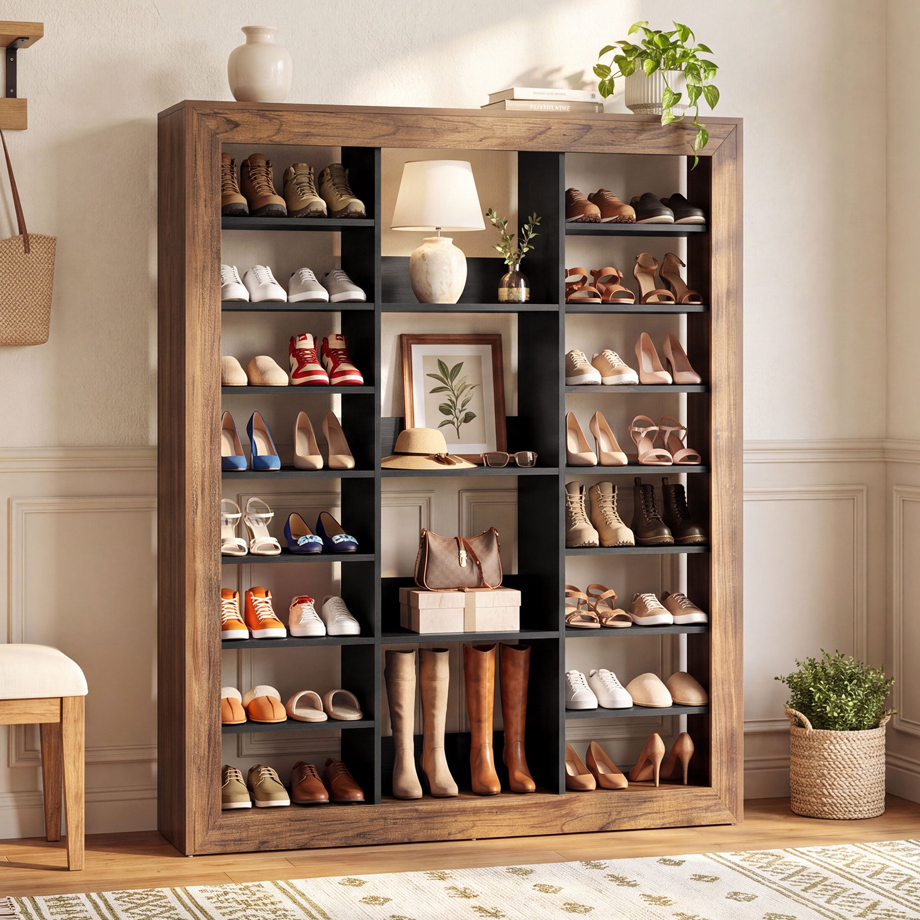 59" Tall Shoe Rack, Adjustable Shoes Organizer for Entryway, Up to 40 Pairs