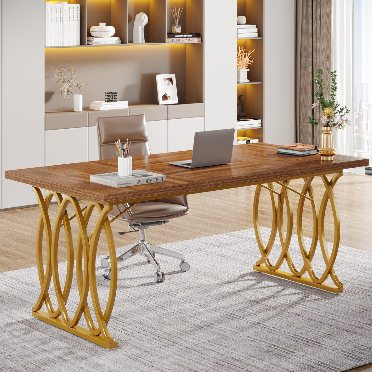 63" Executive Desk, Modern Computer Desk Conference Room Table