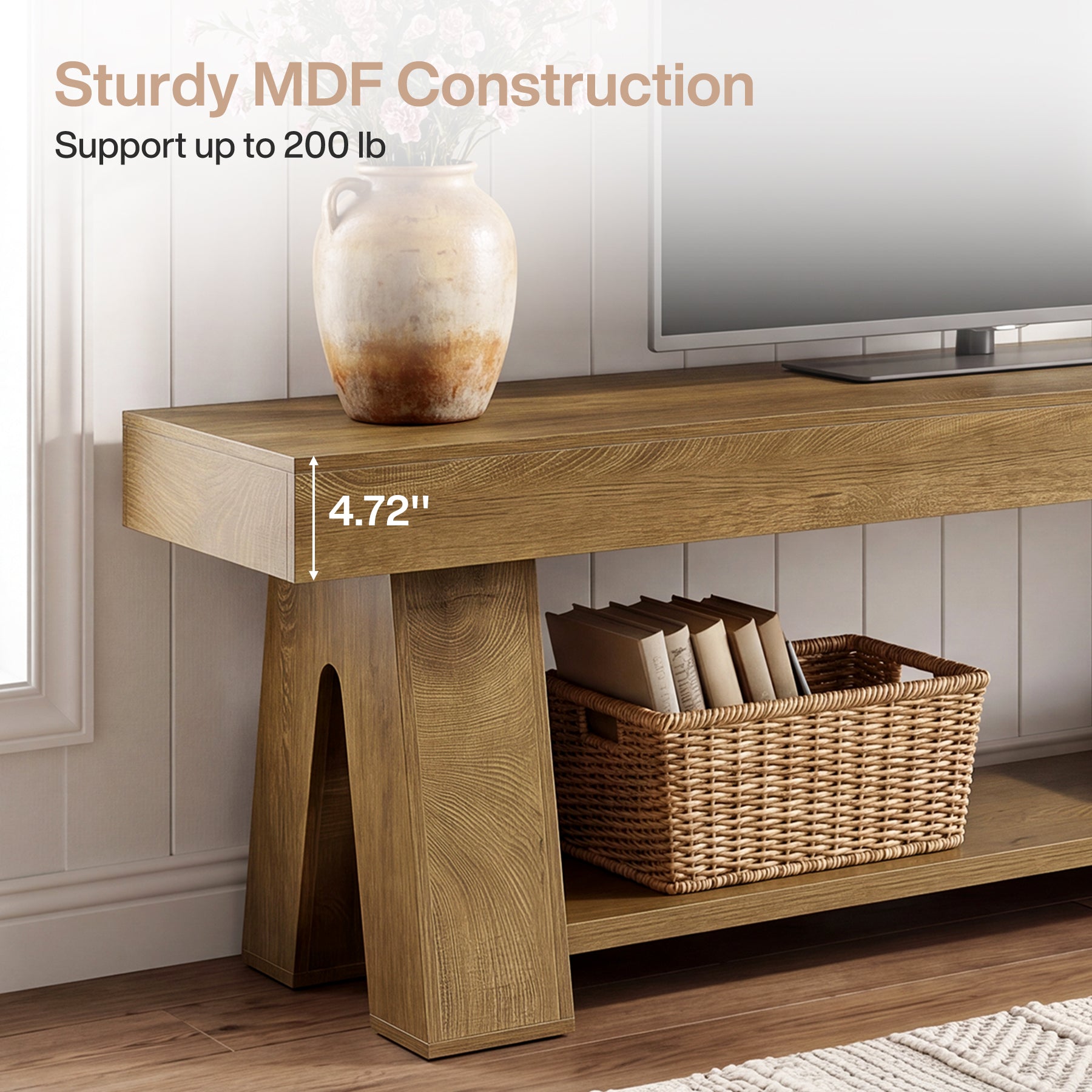 Tribesigns 63-Inch TV Stand for 65 Inch TVs, Wooden Media Console