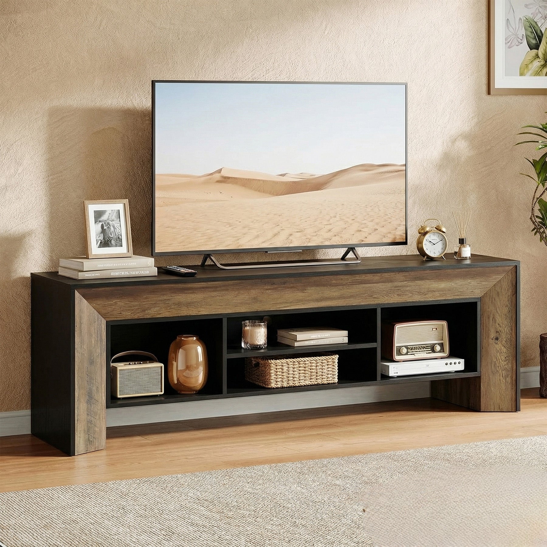 63" TV Stand for Up to 70" TVs, Entertainment Console Center with Storage