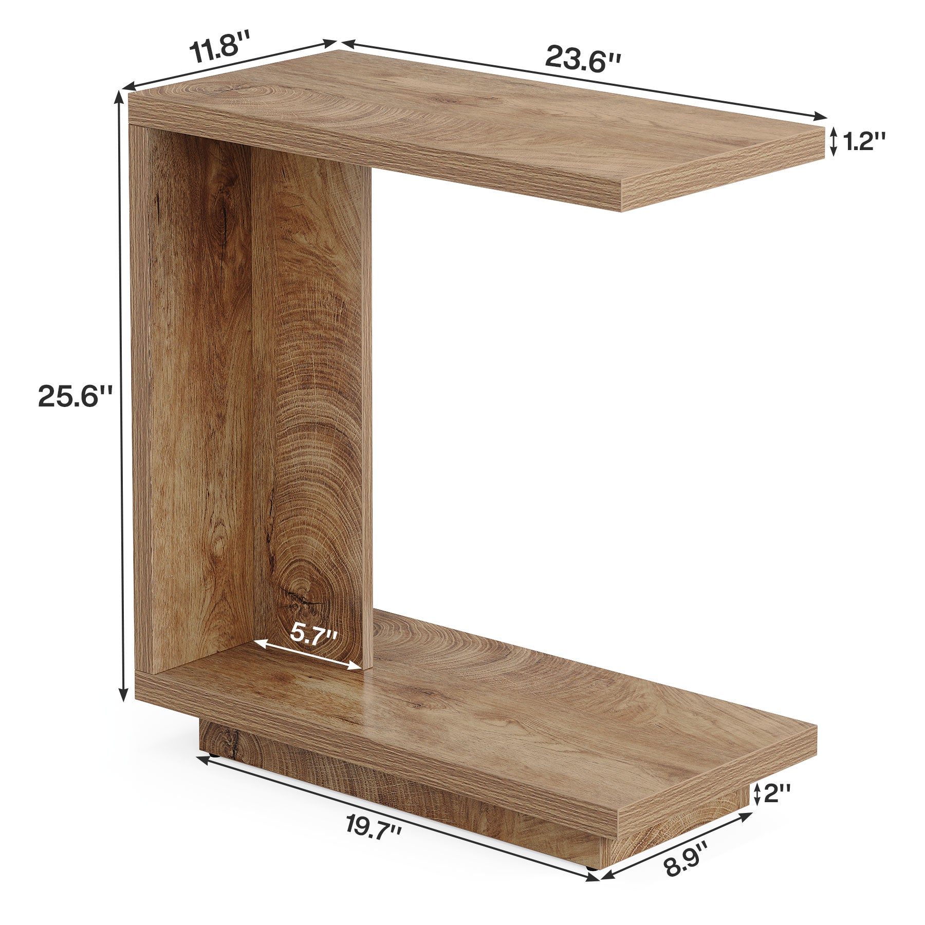 Tribesigns C-Shaped End Table, Side Table Nightstand Bedside Table