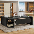 80" Executive Desk, L-Shaped Computer Desk with Storage Drawers