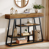 41.3" Console Table, Industrial Entryway Sofa Table with 4-Tier Shelves 3