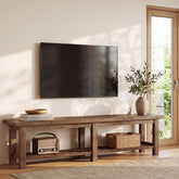 71" Solid Wood TV Stand for 80" TVs, 2-Tier Media Console for Living Room 3