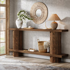 71" Console Table, 2-Tier Hallway Table Sofa Table Behind Couch