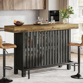 Home Bar Unit, Modern 2-Tier Bar Table with Footrest 3
