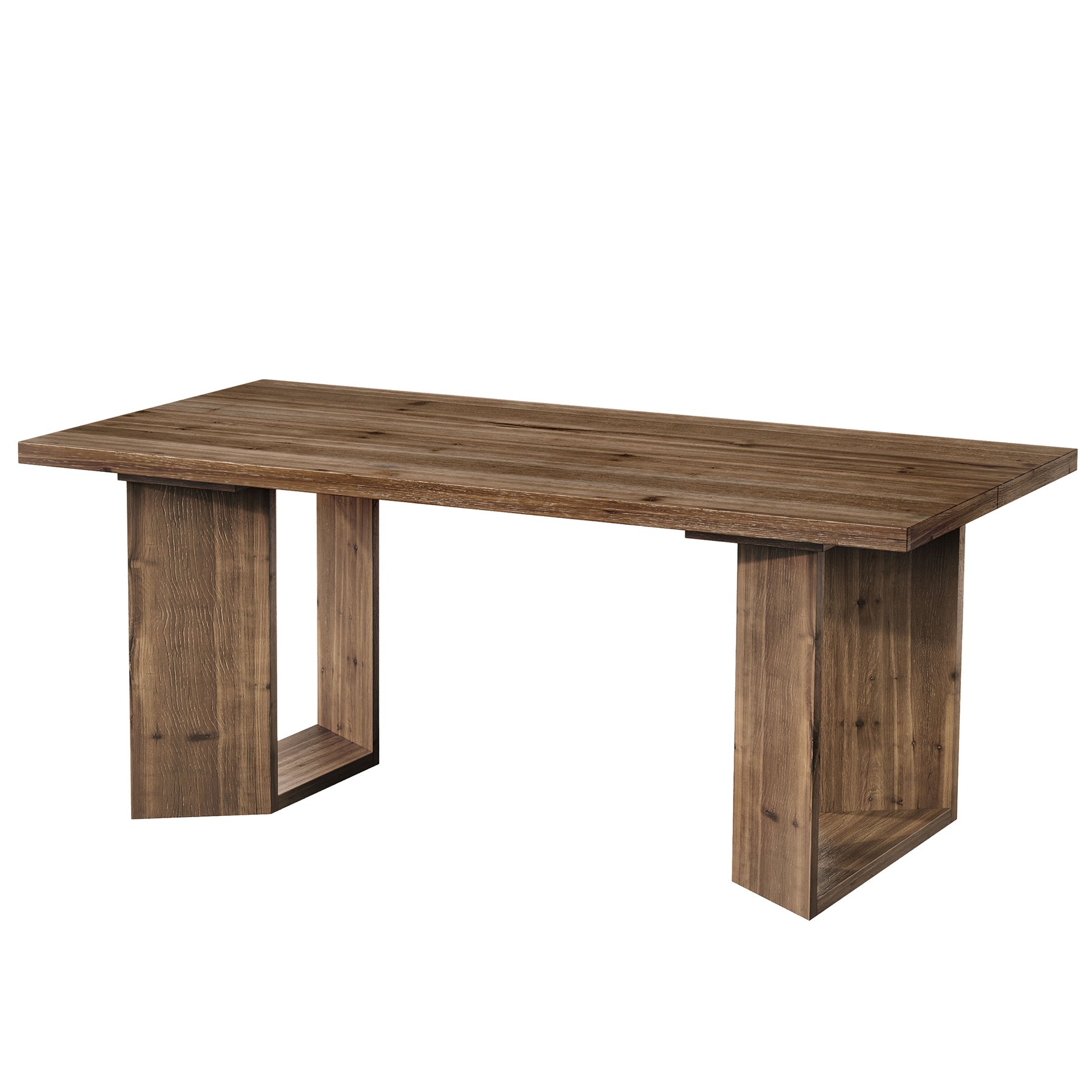 63" Solid Wood Executive Desk, Rectangular Office Computer Desk with U-Shaped Frames