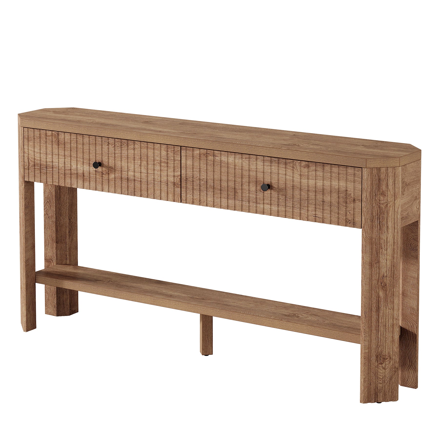 59" Narrow Console Table with 2 Drawers, Entryway Sofa Table with Storage Shelf for Hallway & Living Room