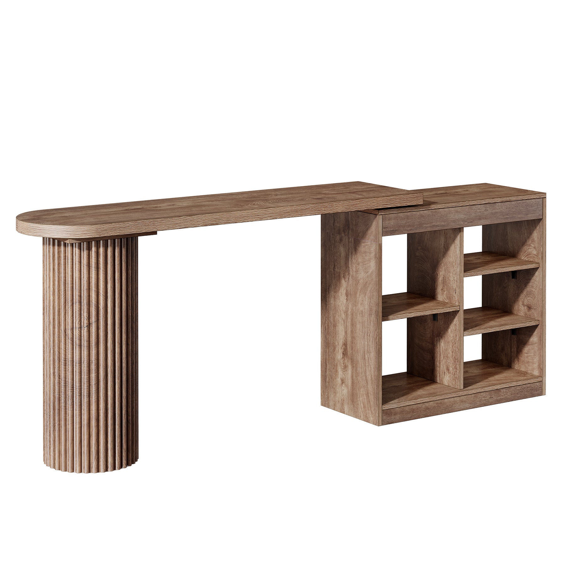 95" Extra-Long Console Table Sofa Table with 360° Rotatable Open Storage Shelves