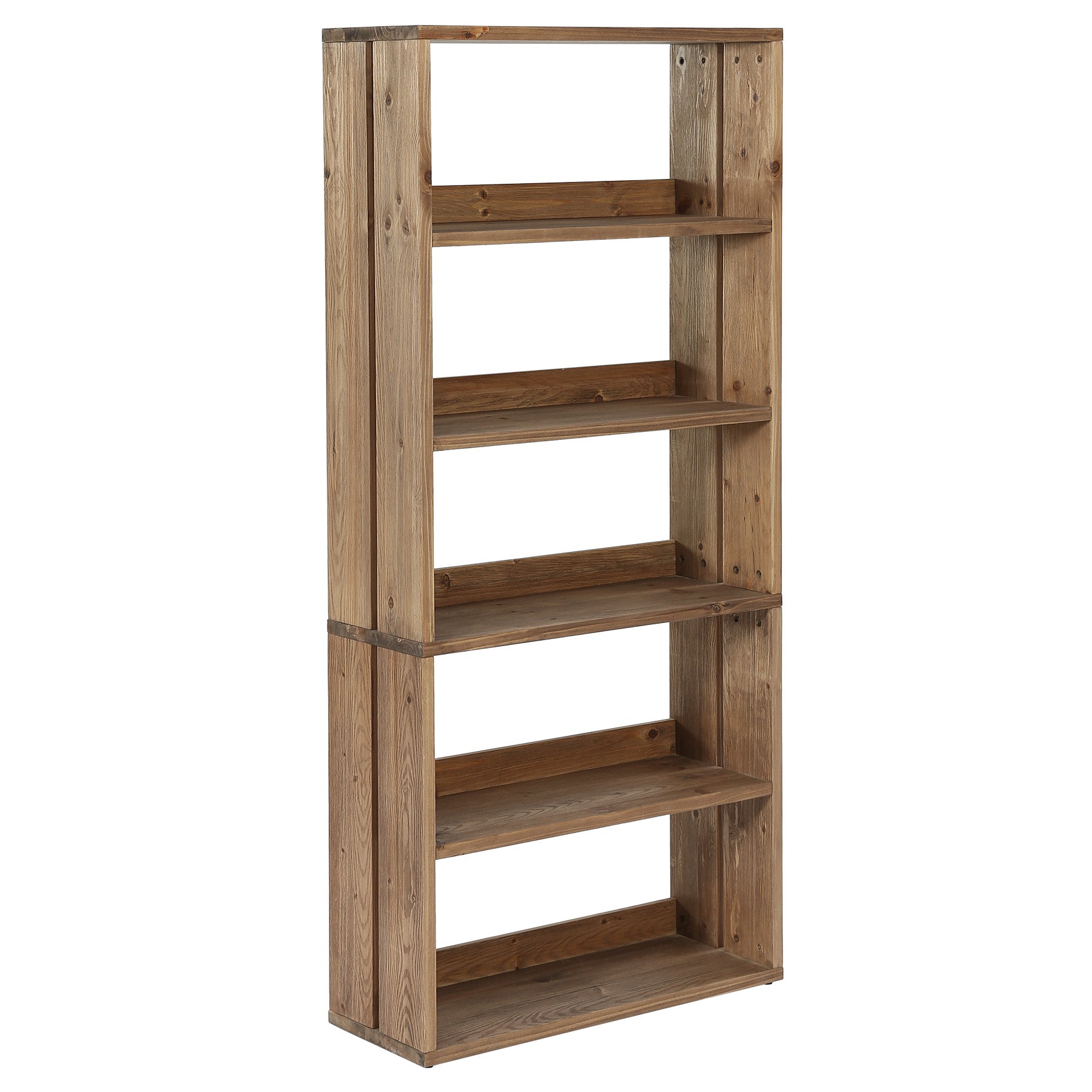 70.8" Tall Bookcase,5-Tier Solid Wood Bookshelf Display Rack for Living Room