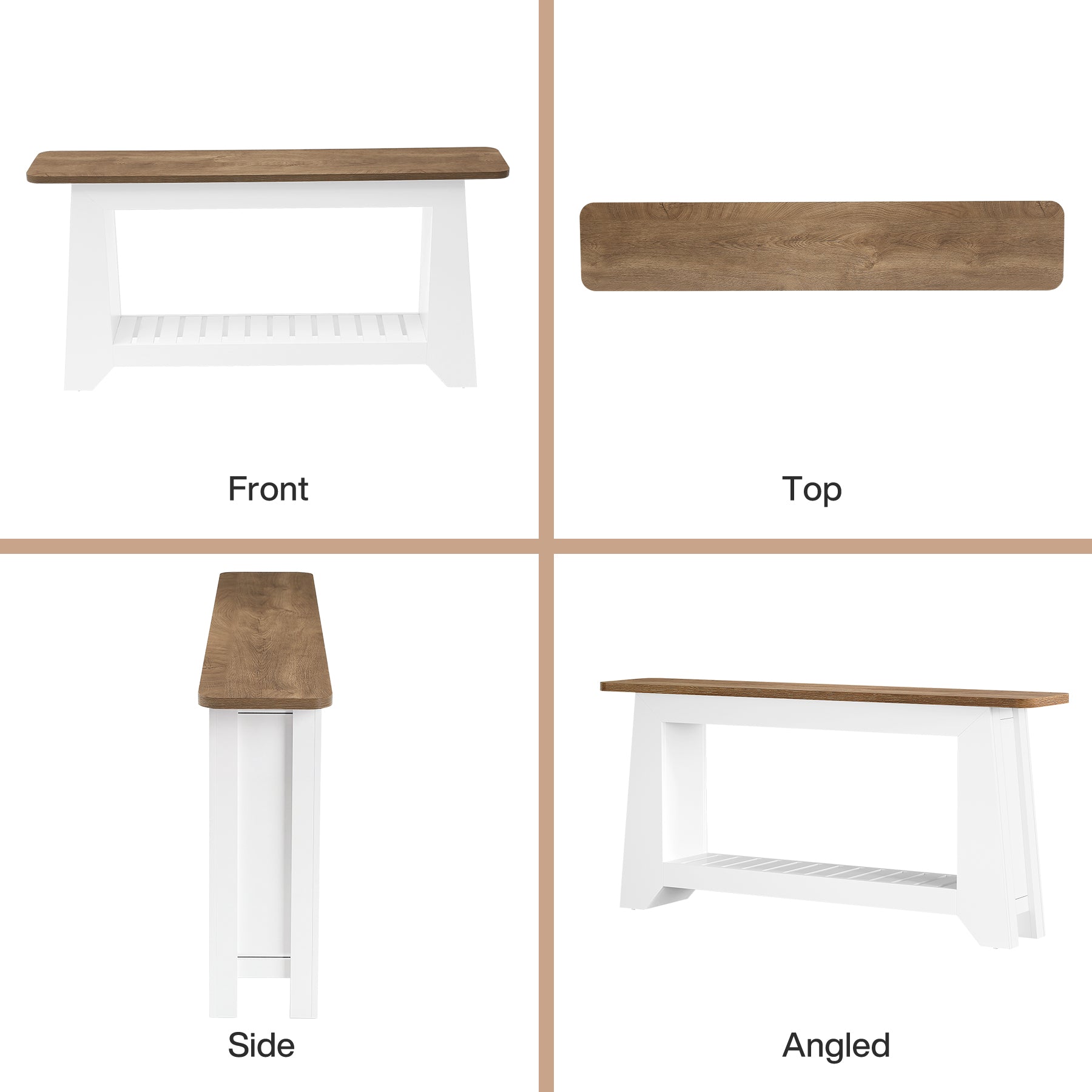 Tribesigns 63-Inch Console Table with Open Slatted Shelf, Modern Rustic Entryway Table for Hallway