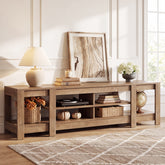 78.7" Long Console Table, Farmhouse Sofa Table Behind Couch with Shelves 3