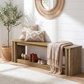 70.8" Entryway Shoe Bench, 2-Tier Benches Seat with Storage 3