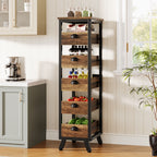 Wood Storage Rack, 5-Tier Fruit and Vegetable Basket Snack Stand