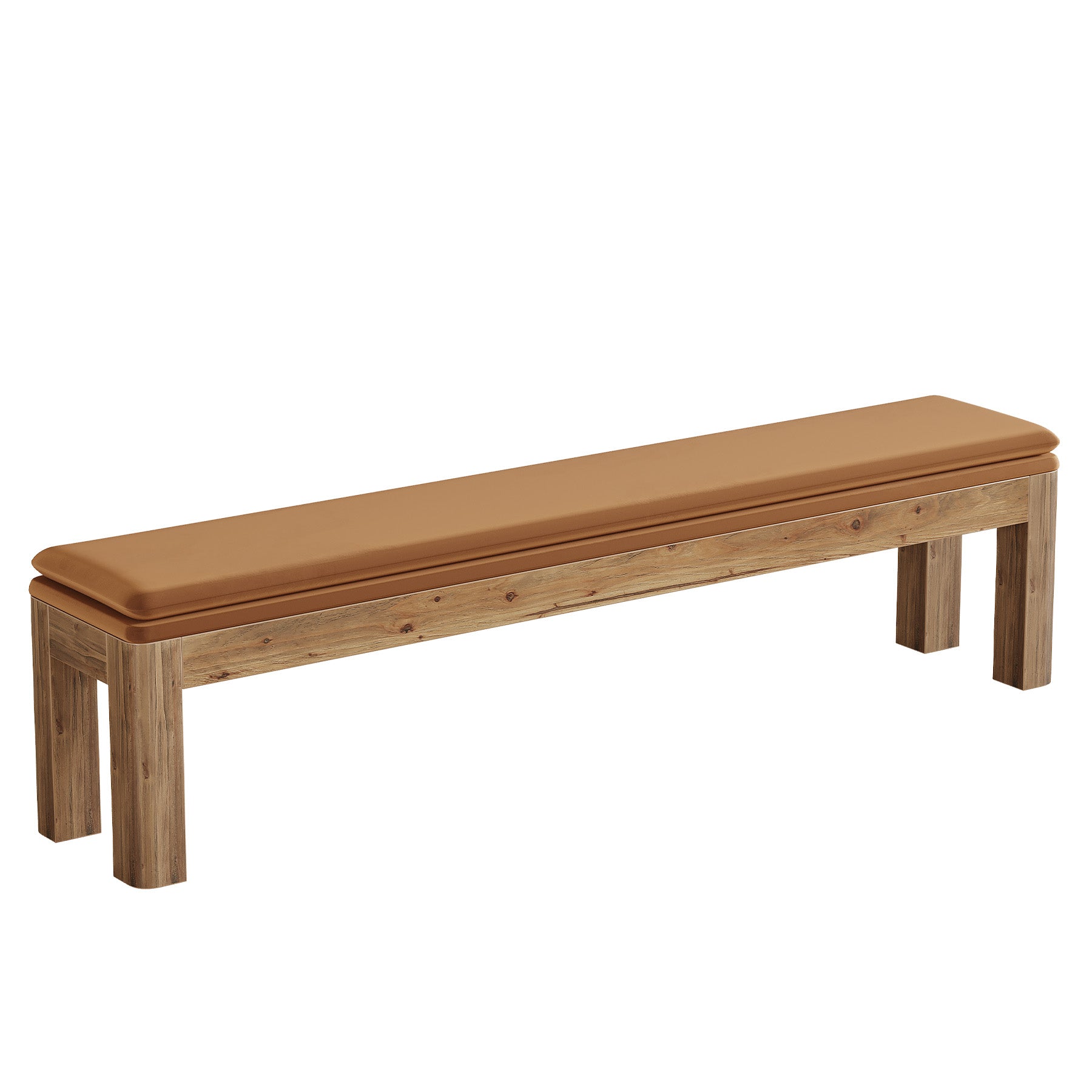 70.9" Entryway Bench, Farmhouse Solid Wood Dining Bench with Removable Cushion