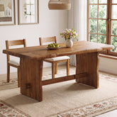 63" Solid Wood Dining Table, Live Edge Rectangular Kitchen Table for 4-6 People 3