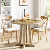 31.5" Round Dining Table, Small Kitchen Table with Sturdy Base for 2-4 3