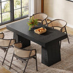 55" Dining Table for 4-6, Rectangular Kitchen Dinner Tables with Sturdy Legs