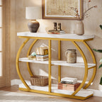 41" Console Table, 3-Tier Sofa Entryway Table with Storage Shelves