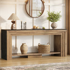 70.9" Console Table, 2-Tier Narrow Entryway Sofa Table with Storage