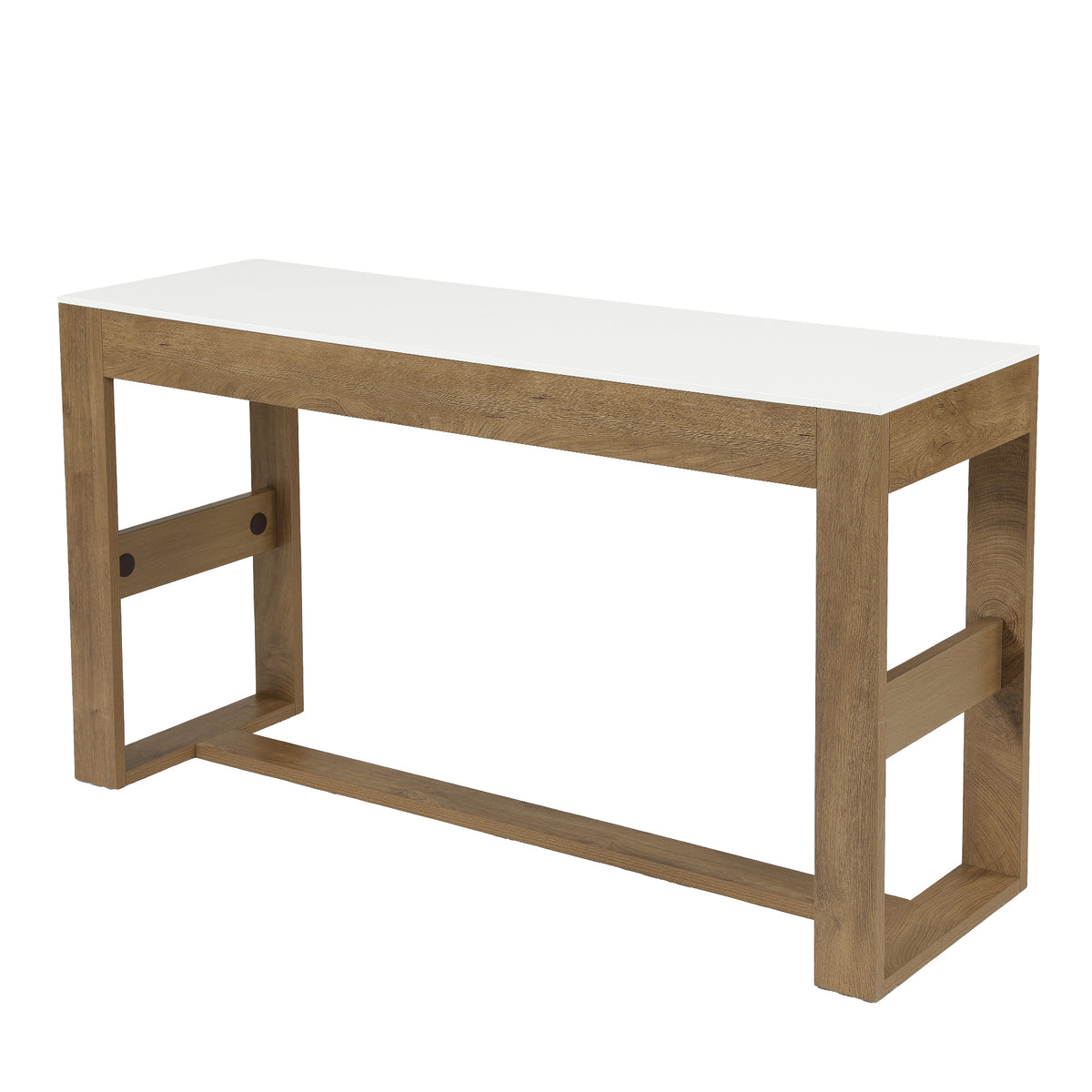 63" Counter Height Pub Table for 4-6, Farmhouse Rectangular Bar Table with White Top