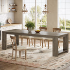 86" Dining Table, Farmhouse Kitchen Dinner Table For 8-10 People