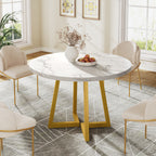 31.5" Dining Table, Industrial Kitchen Dinner Table with Metal Base