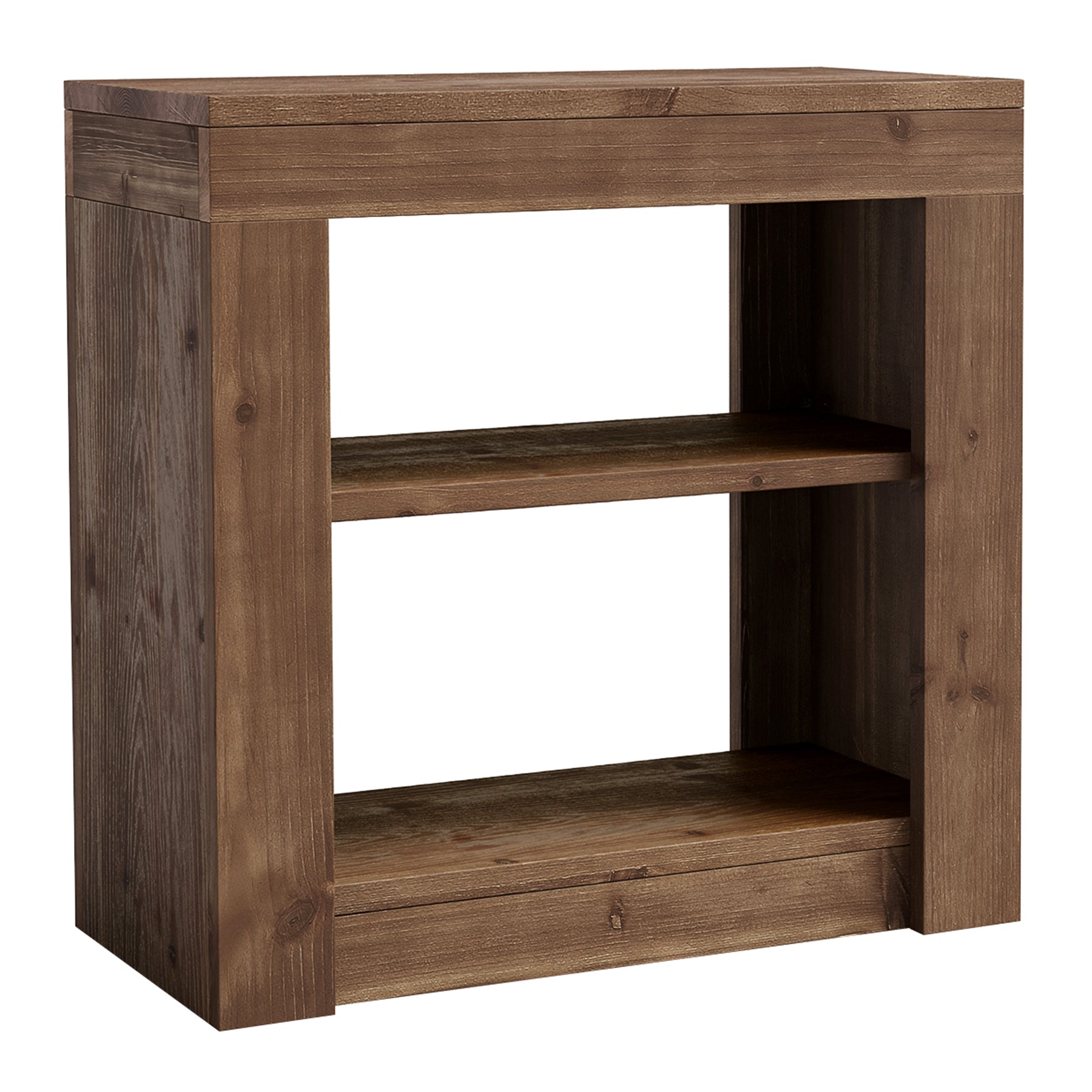 23.62" Solid Wood Nightstand, Rectangle Bedside Table with Storage Shelf for Bedroom