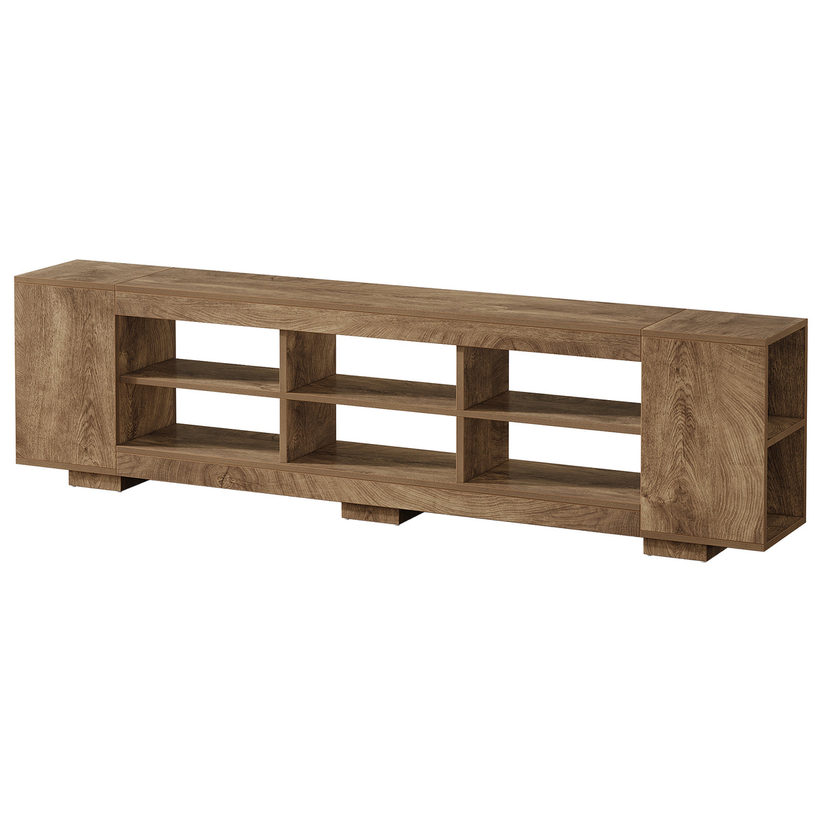 78.7" Long Low Bookcase, 3-Tier Horizontal Bookshelf with 10 Storage Cubbies for Home Office