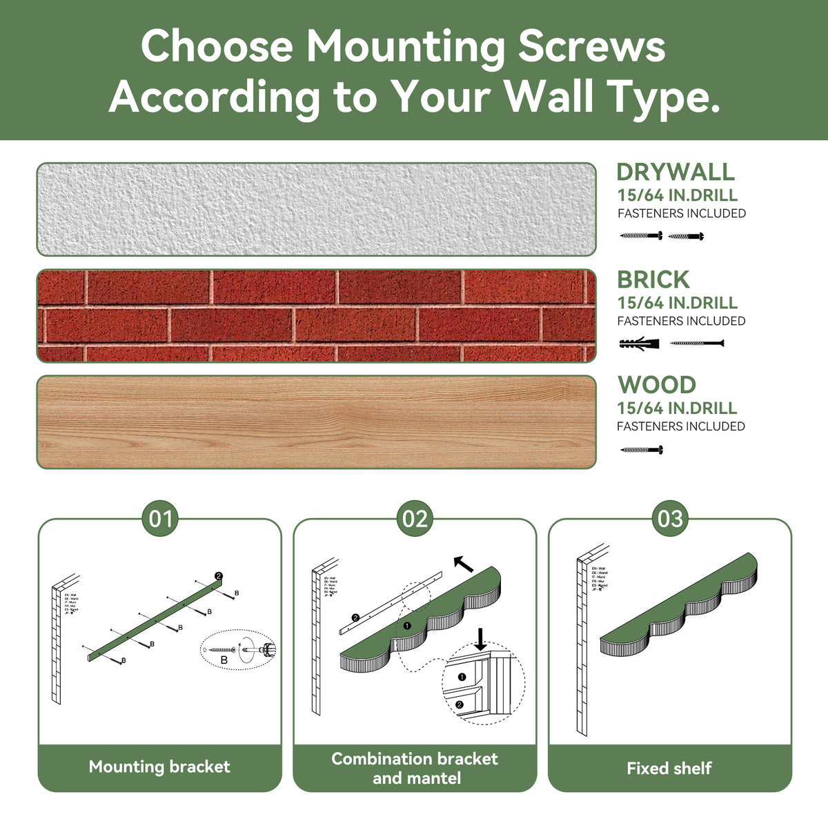 70.9" Fireplace Mantel, Solid Wood Fluted Floating Display Mantel Shelf for Living Room