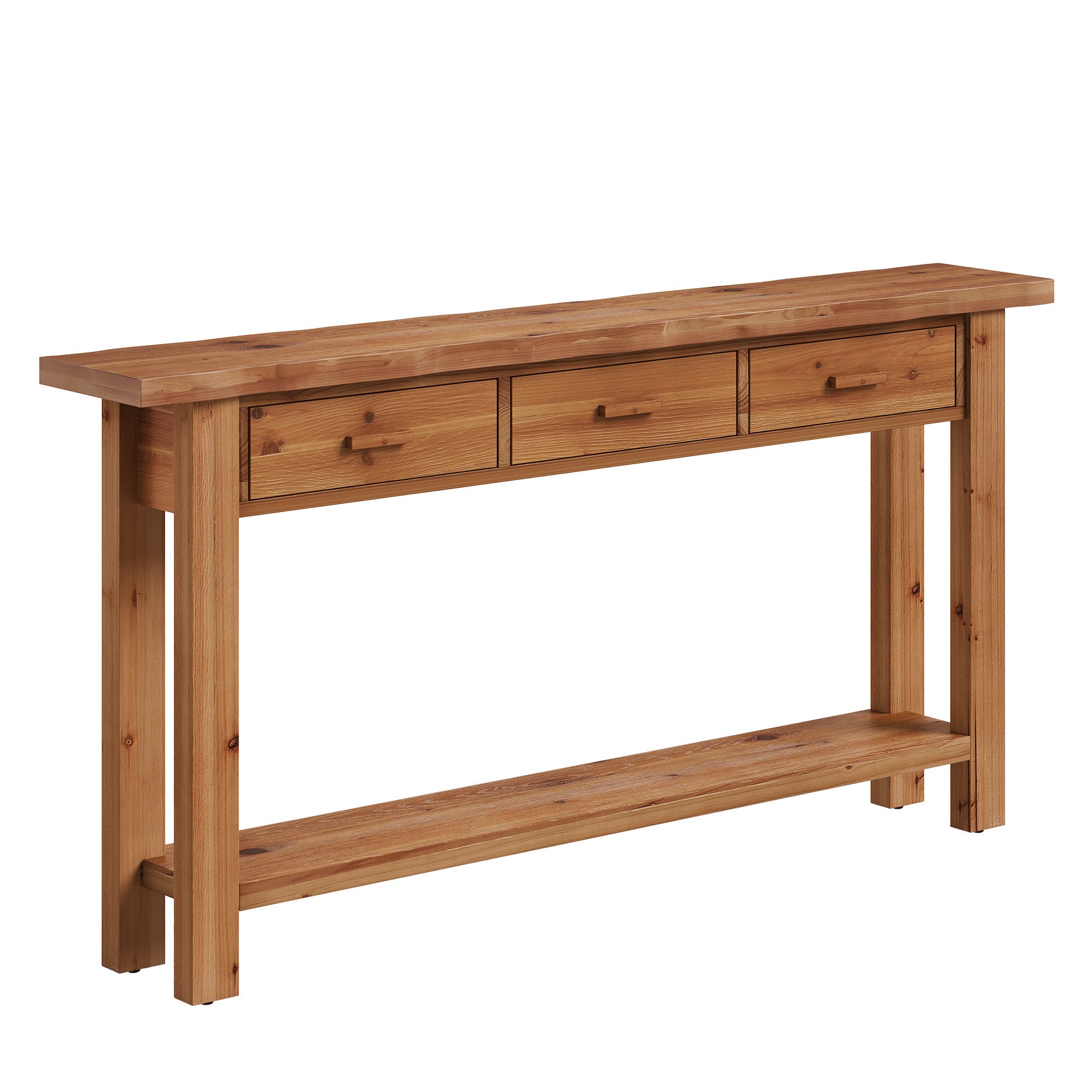 70.9" Solid Wood Console Table, Entryway Table with 3 Drawers For Living Room
