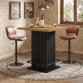 Square Bar Table for Home Kitchen, 37.8" H Counter-Height Dining Table Seats 2 3