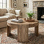 31.5" Round Coffee Table, Solid Wood Farmhouse Center Cocktail Tea Table for Living Room