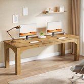 Solid Wood 2-Person Desk, 79" Long Computer Desk Double Writing Table 3