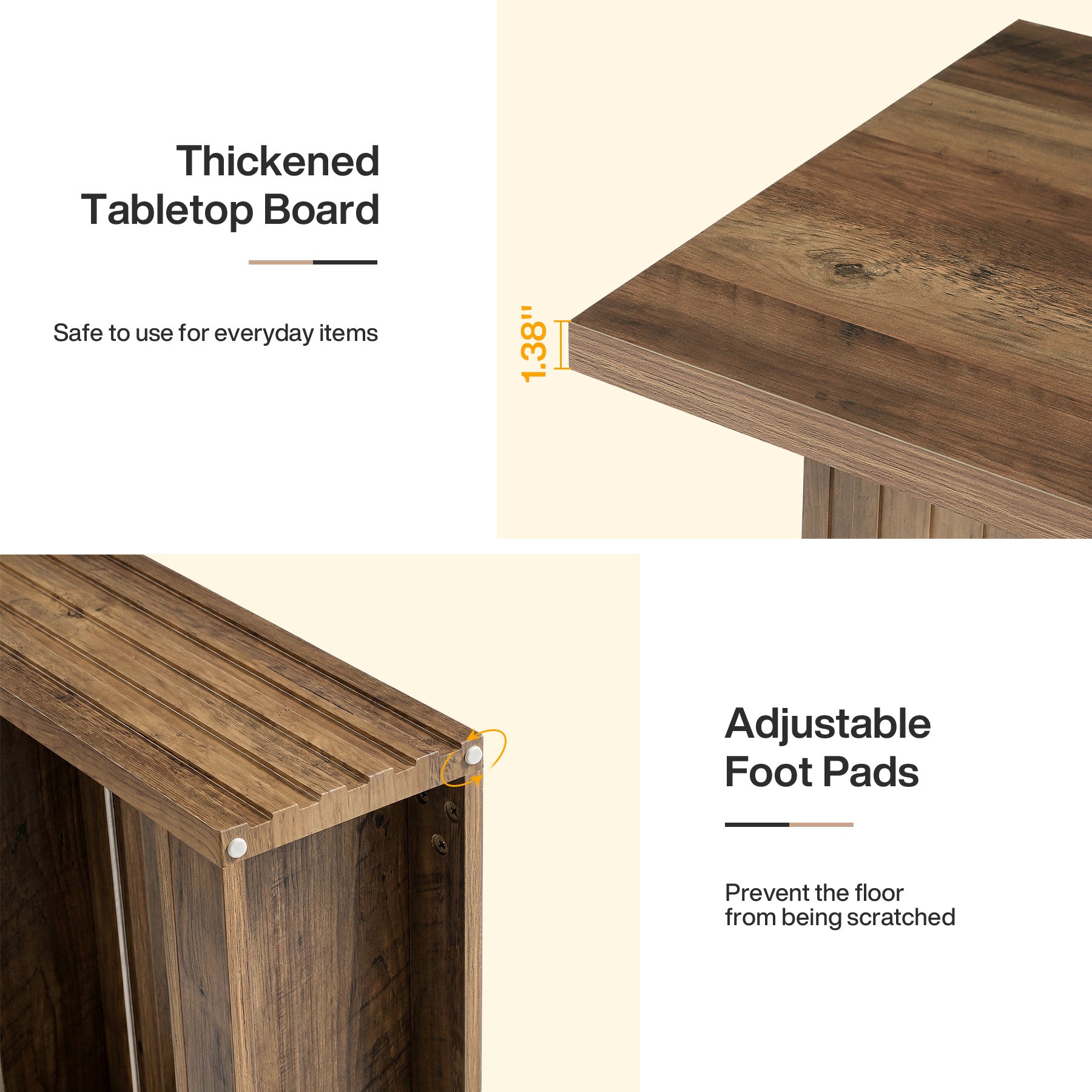 79” Farmhouse Dining Table, Large Kitchen Table with Storage Shelves for Dining Room & Kitchen