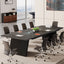 Conference Room Table, 8ft Office Meeting Desk with Cable Management