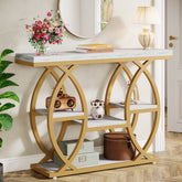 39" Console Table, 4 - Tier Sofa Table Entryway Table with Storage Shelves Tribesigns 3