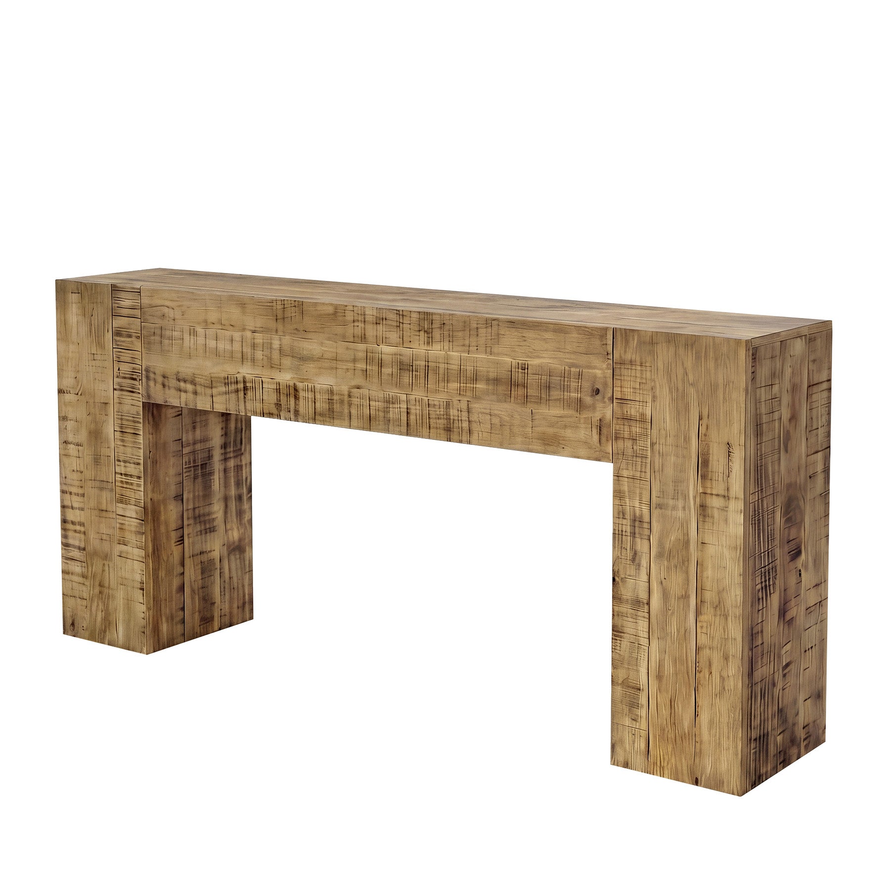 Solid Wood Console Table, 63" Farmhouse Sofa Table Behind Couch for Entryway