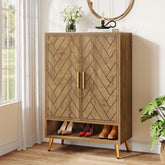 Wooden Shoe Cabinet, 6-Tier Shoe Organizer with Adjustable Shelves 3
