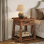 Square Nightstand with Drawer, Accent Bedside Table with Open Shelf for Bedroom