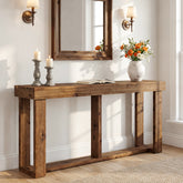 63" Solid Wood Console Table, Farmhouse Sofa Entryway Table for Living Room 3