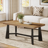 47.24" Rectangular Coffee Table, Farmhouse Industrial Center Table For Living Room 3